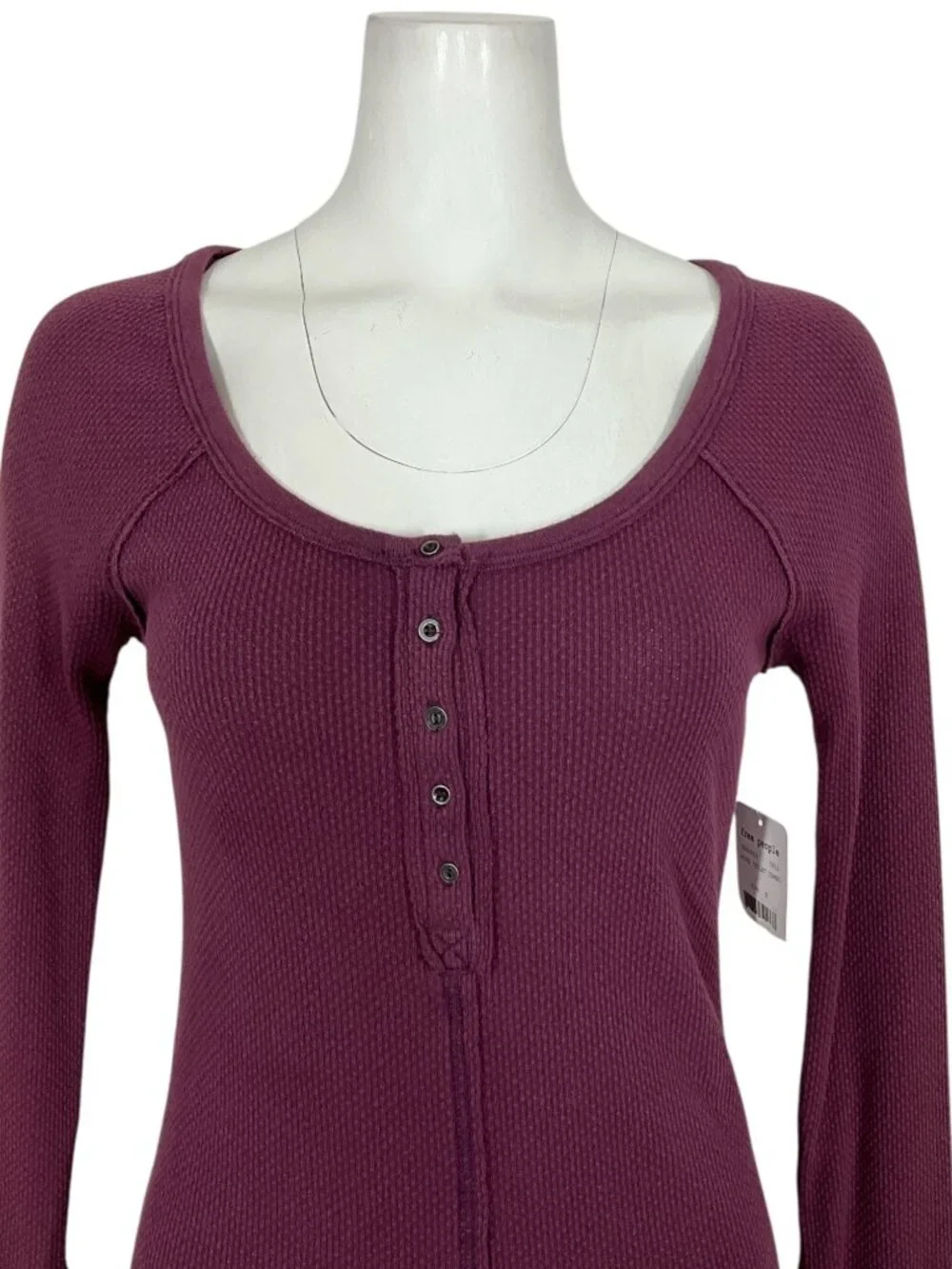 Free People Ski Lodge Sweater Cuff Thermal Shirt S Gypsy Violet Combo Henley